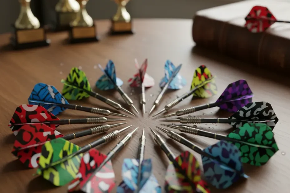 Pascal Rupprecht throwing darts on stage