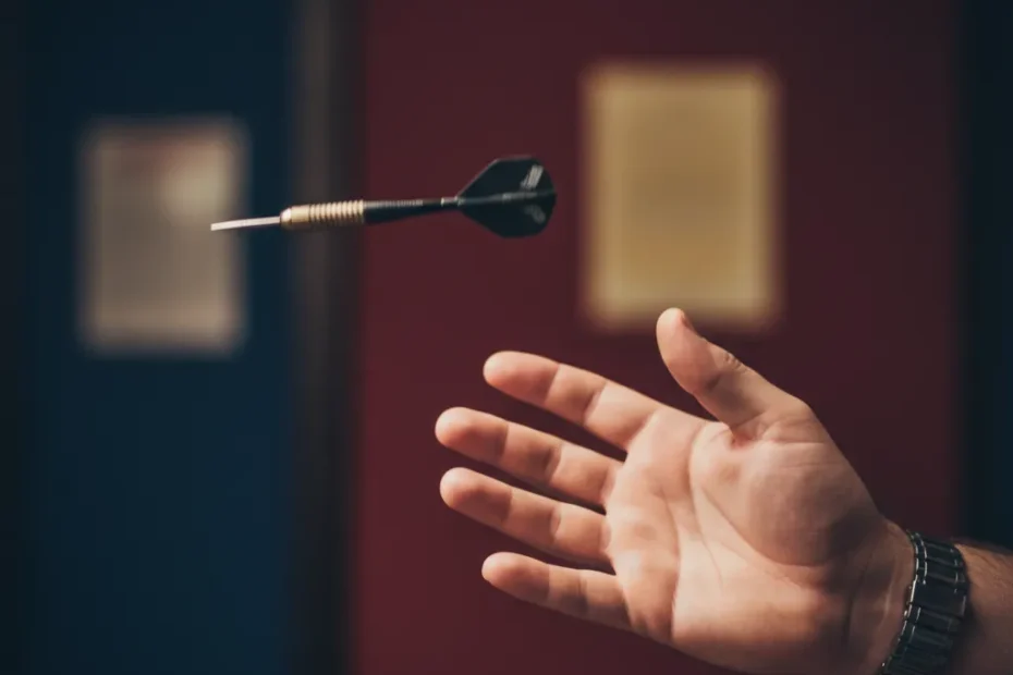 Mervyn King celebrating after winning his PDC Tour Card