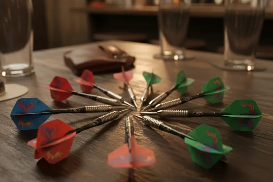 Darts player celebrating victory at the World Championship