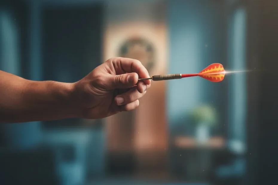 Simon Whitlock and Ron Meulenkamp playing darts