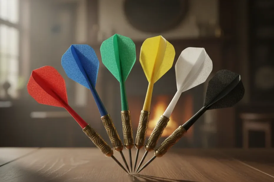 A dart board with darts hitting the bullseye, overlaid with the Saudi Arabia Darts Masters 2026 logo.