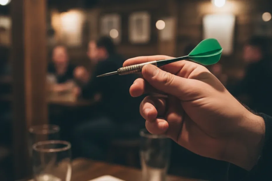 Darts player celebrating after a match